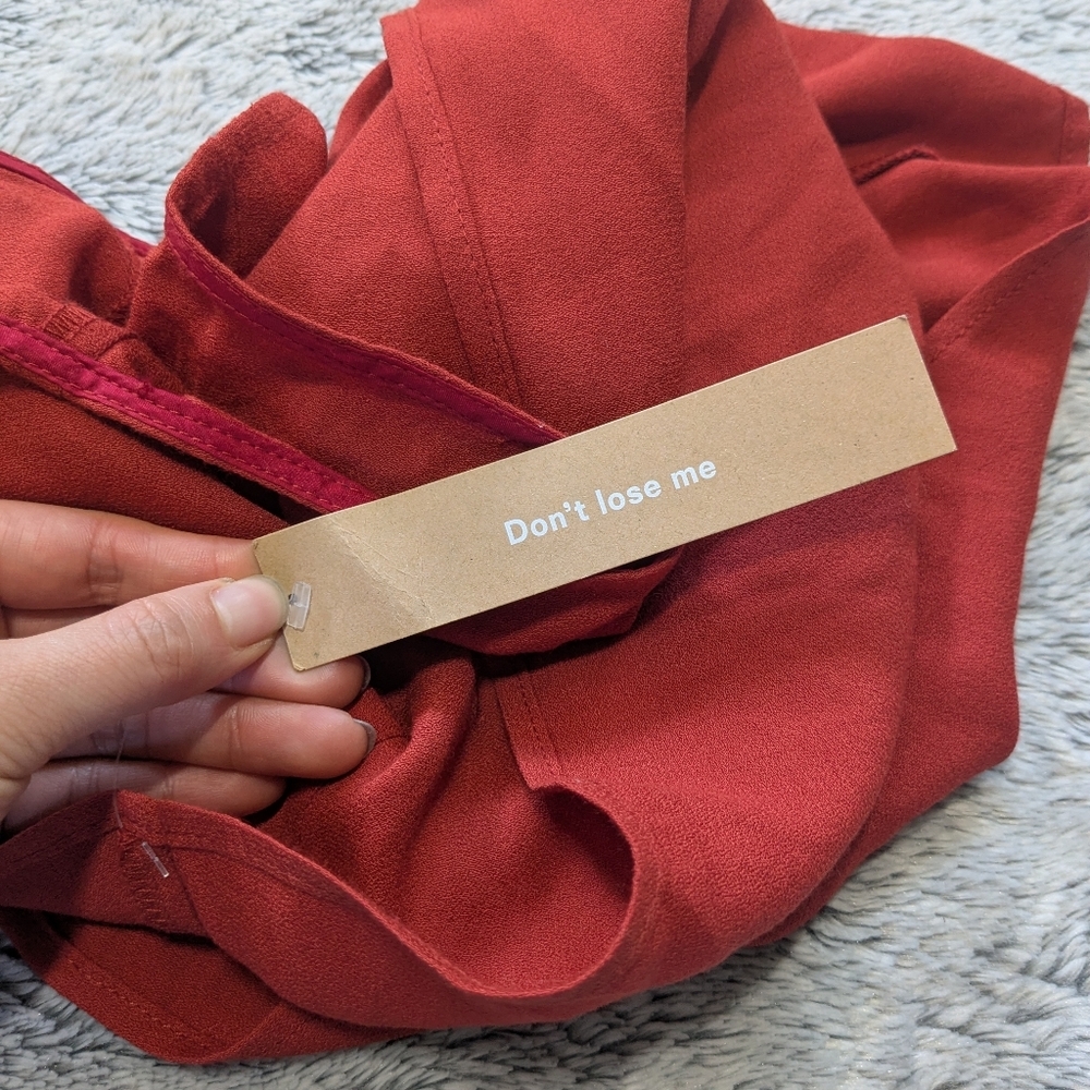 NEW Reformation Red Mini Skirt Margot with Slit Size 6 - Picture 8 of 8